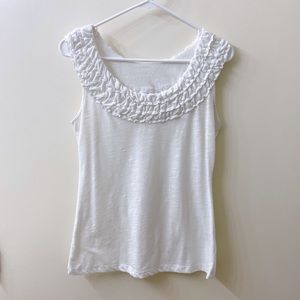 New York & Company: Ruffled White Tank